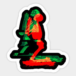 praying skeleton Sticker
